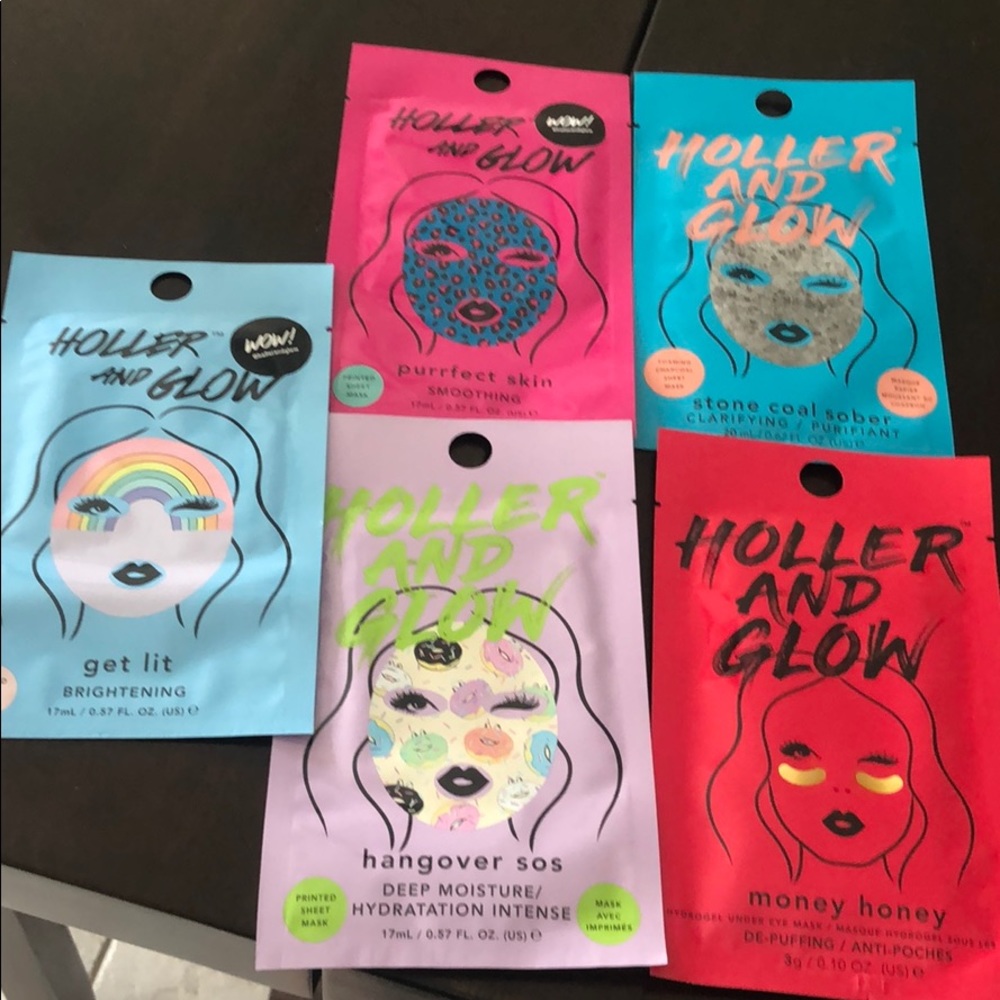 Holler and Glow face masks
